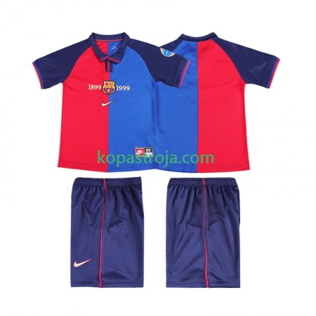 Billiga Fotbollströjor FC Barcelona 1999 2000 Retro Barn Hemma tröja Kortärmad